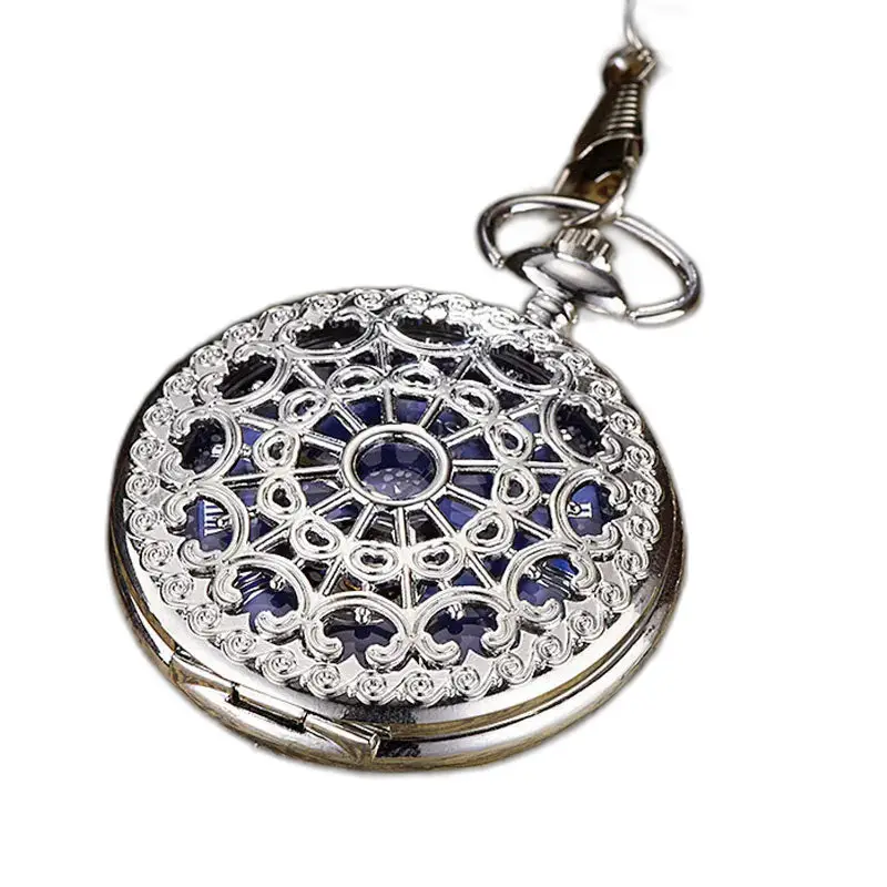 Mechanisch zakhorloge met zwarte wijzerplaat en filigrane zilveren Romeinse cijfers