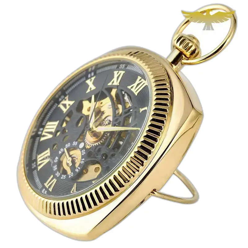 Chique luxe mechanisch zakhorloge met open wijzerplaat en een elegant gouden ontwerp