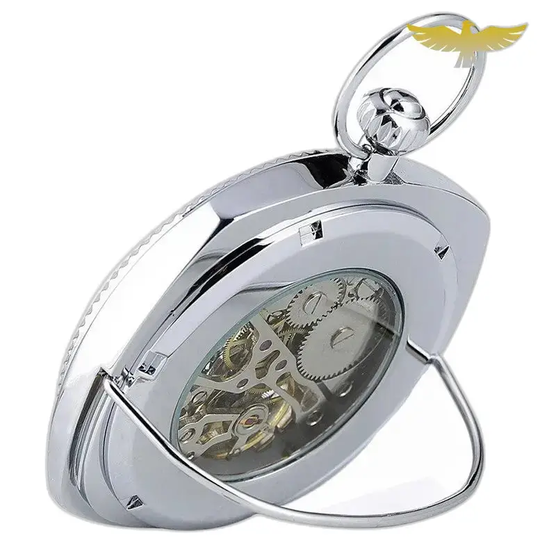 Montre à gousset mécanique chic luxe avec cadran ouvert et mouvement mécanique