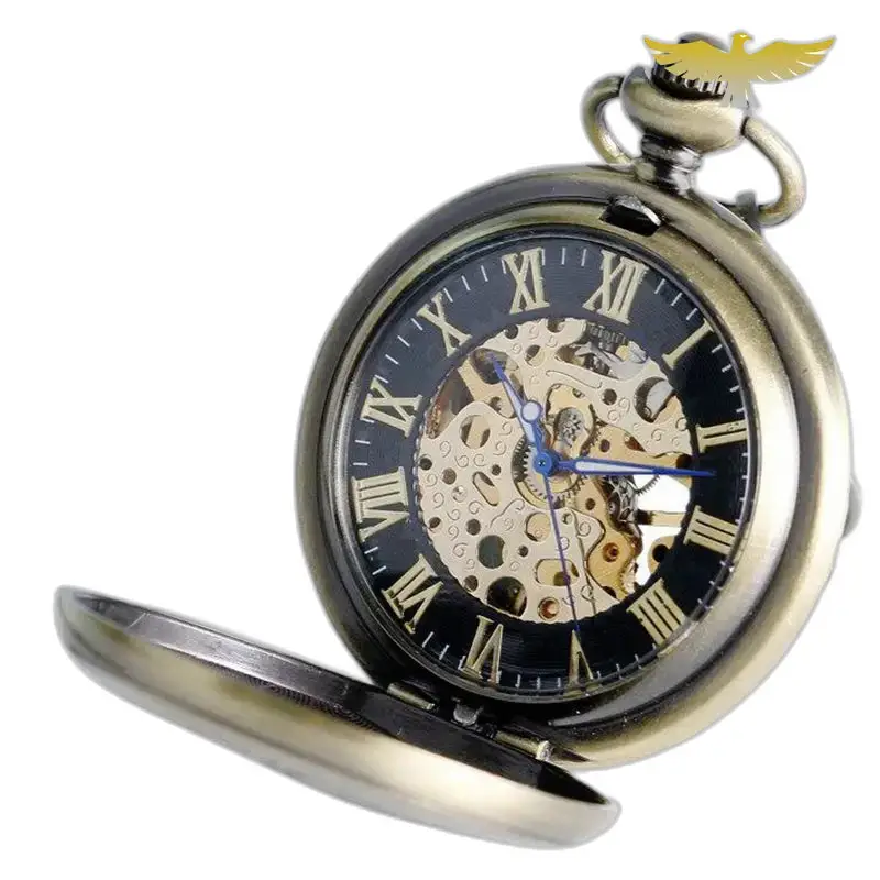 Mechanisch zakhorloge met zichtbare tandwielen en stijlvolle handmatige opwinding