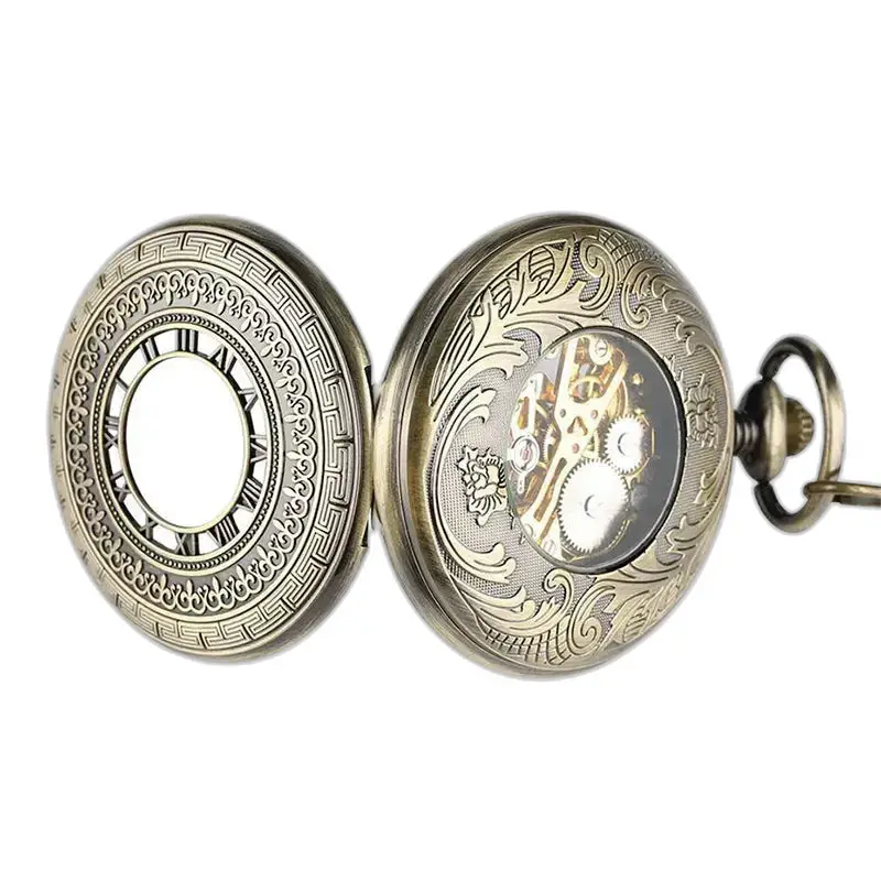 Demi Chasseur Mechanisch herenzakhorloge met zichtbare tandwielen in brons