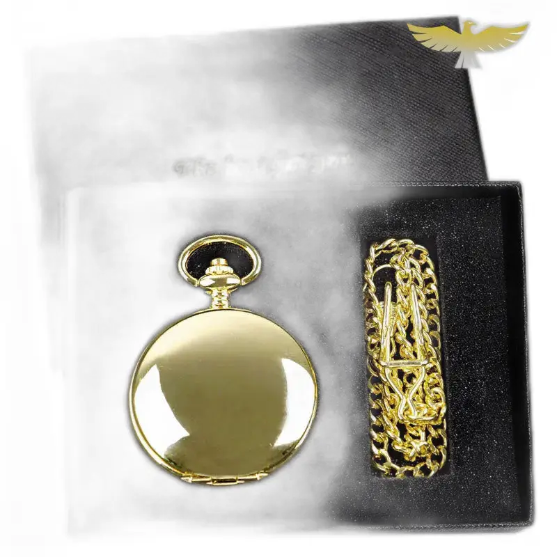 Mechanisch dubbel jager-zakhorloge voor heren met elegante gouden ketting