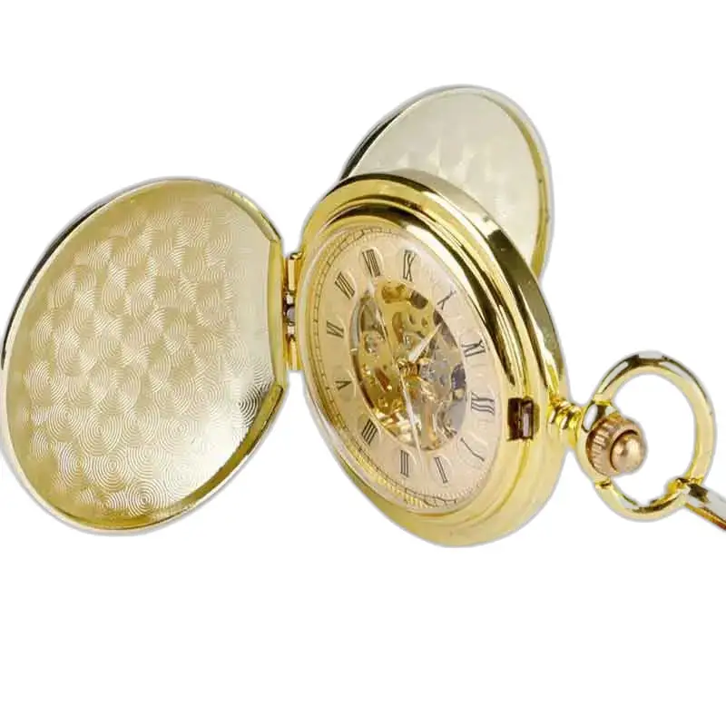 Gouden mechanisch zakhorloge Elegante verleiding in goud, een tijdloze klassieker