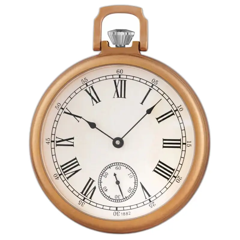 Vintage gouden mechanisch zakhorloge, gouden zakhorloge met Romeinse cijfers