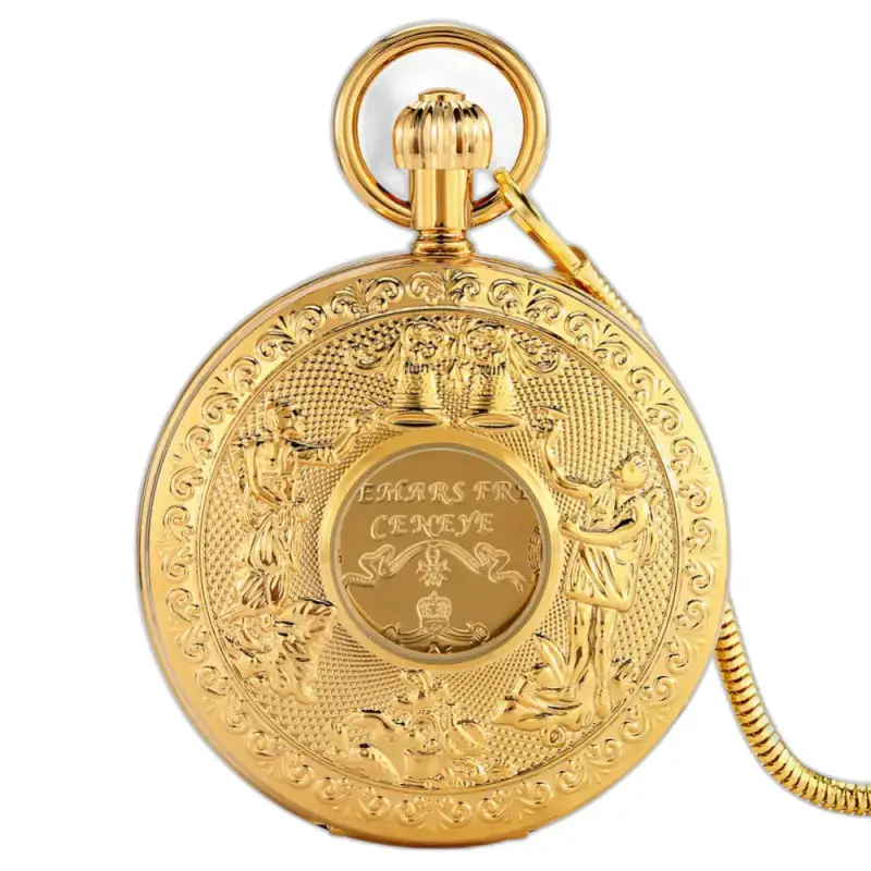 Golden Bell Luxe mechanisch zakhorloge in sierlijk goud, ideaal voor liefhebbers
