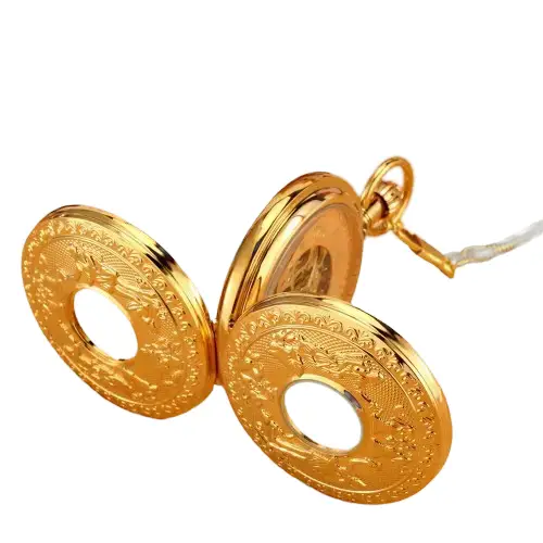 Golden Bell Luxe mechanisch zakhorloge met sierlijk bloemmotief