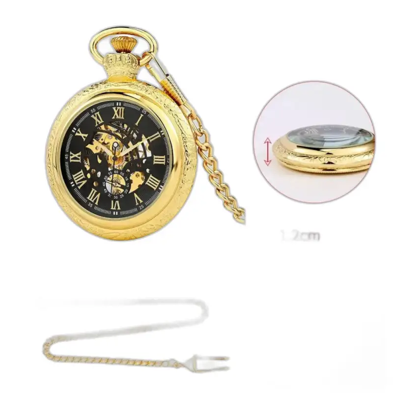 Goldenheirloom Luxe mechanisch herenzakhorloge met gouden ketting