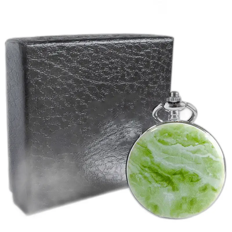 Greenmarble Luxe mechanisch zakhorloge met zwarte doos en groen en wit ontwerp