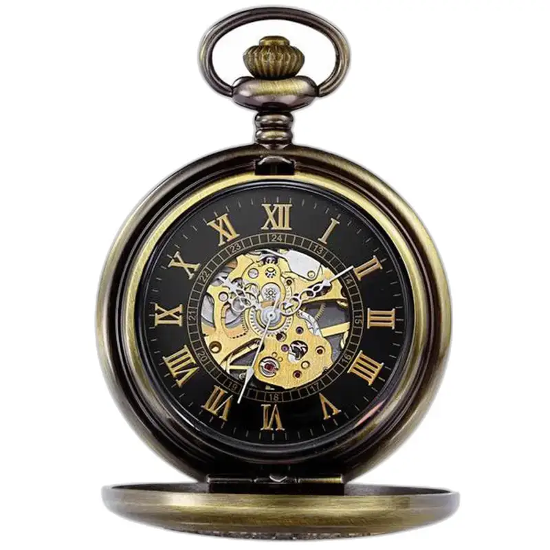 Chique mechanisch herenzakhorloge met skelethart en zichtbare tandwielen