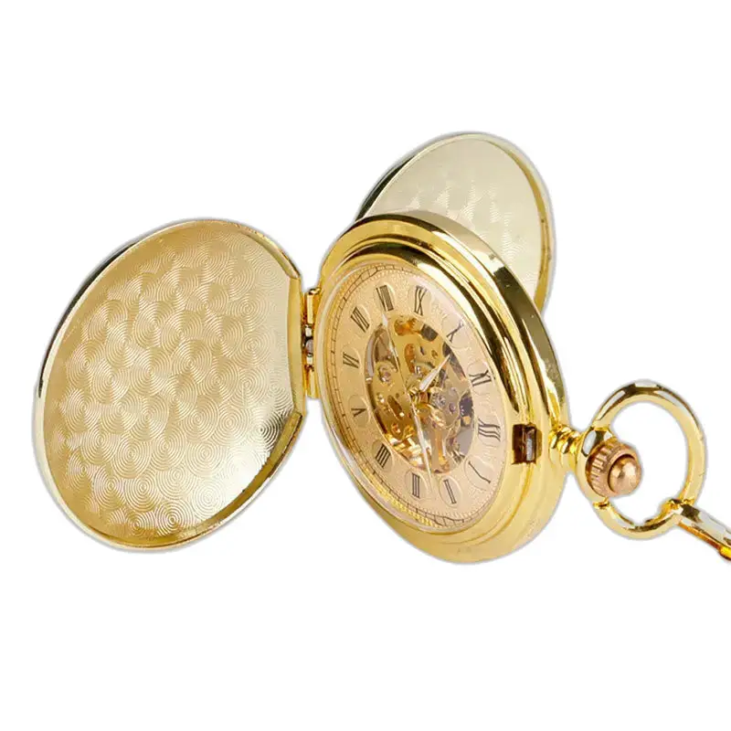 Montre à gousset Mécanique Lisse Noir Luxe ouverte mettant en valeur son élégance
