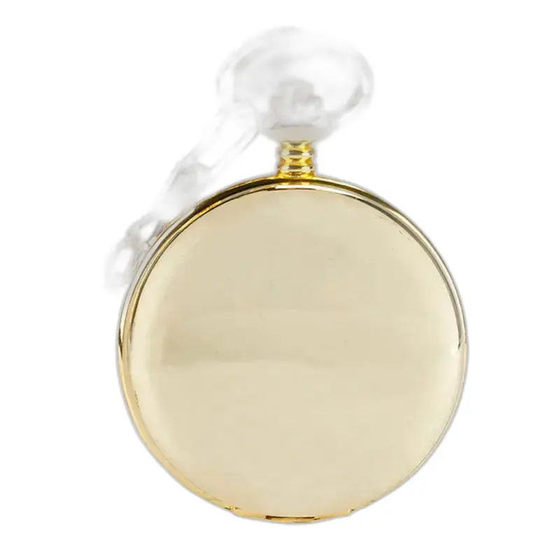 Luxe zwart glad mechanisch zakhorloge met kralenketting en goudkleur