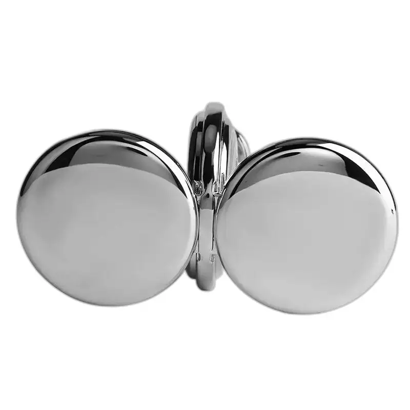 Cufflinks en argent brillant pour accompagner la Montre à Gousset Mécanique Lisse Noir