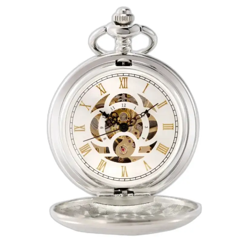 Regal Luxe Locomotief mechanisch zakhorloge in zilver met verfijnd mechanisme