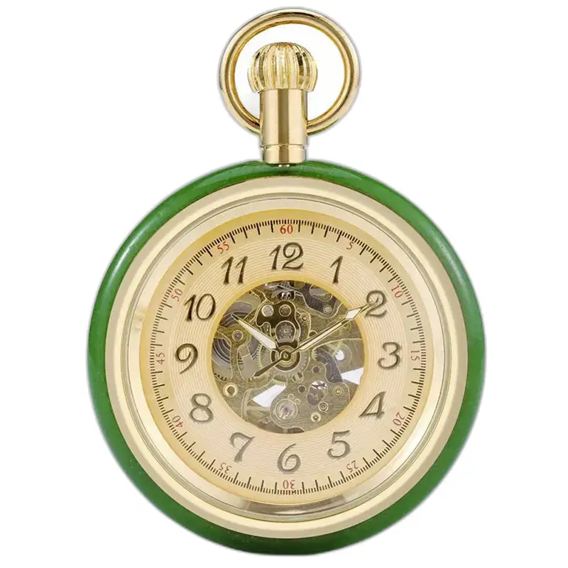Luxe chic mechanisch herenzakhorloge met een elegant groen en goud design
