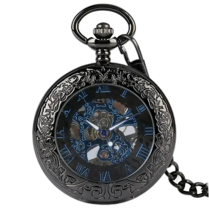 Noirelite mechanisch herenzakhorloge met een zwart, sierlijk ontwerp
