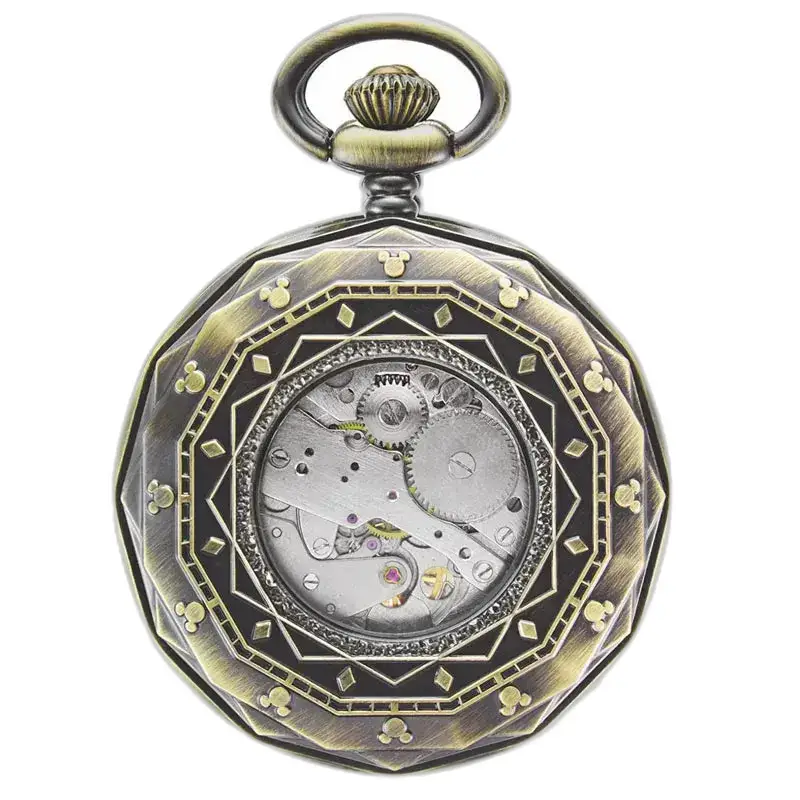 Luxury Moon Phase Mechanical Pocket Watch with ornate antique design