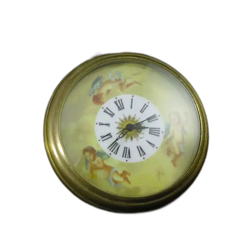 Royal Angel Vintage koperen mechanisch zakhorloge met Cherubijn-ontwerp