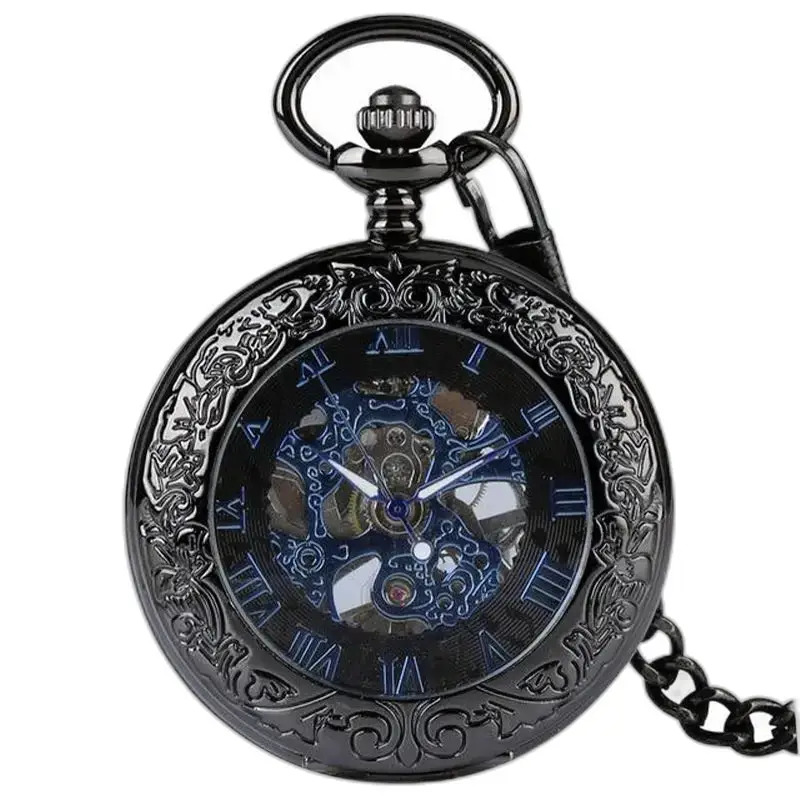 Mechanisch zakhorloge van transparant glas met elegant mechanisch uurwerk