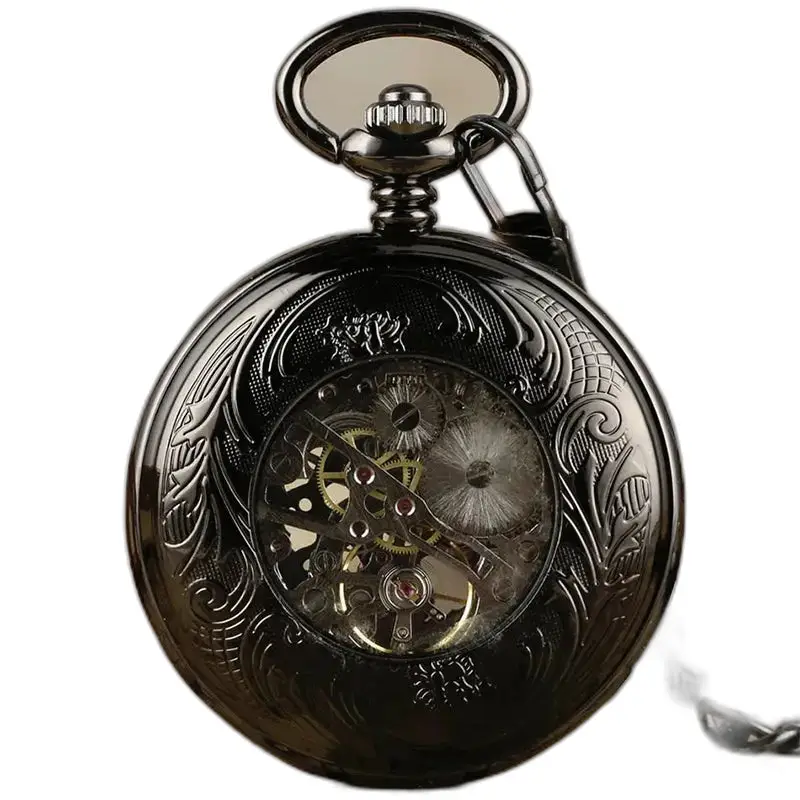 Mechanisch zakhorloge van transparant glas met een elegant mechanisch uurwerk