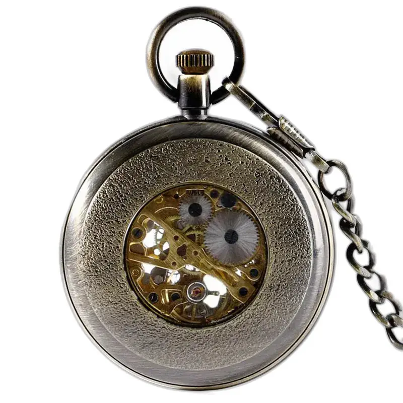 Vintage mechanisch zakhorloge met open wijzerplaat Luxe in antiek zilver