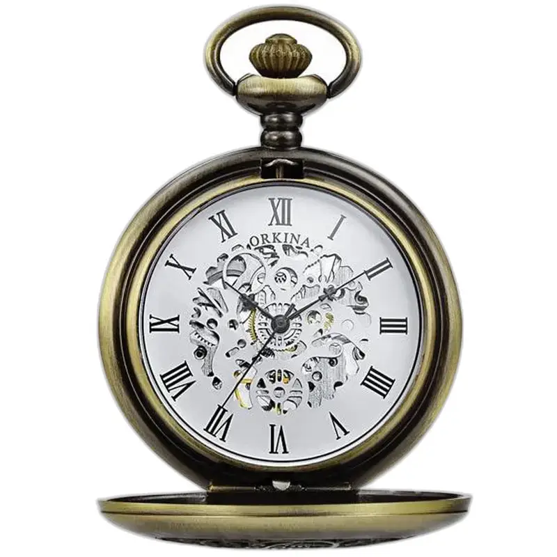 Modern mechanisch zakhorloge met zichtbare tandwielen en antieke stijl