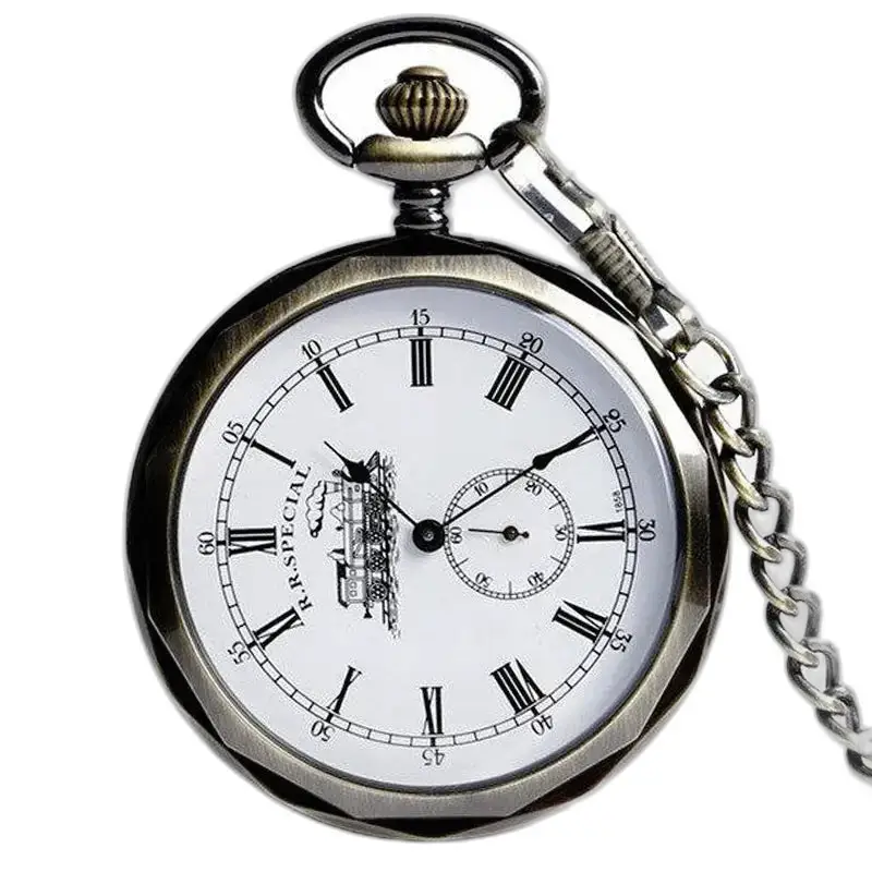 Vintage zakhorloge met mechanisch uurwerk, ideaal voor spoorwegcontroleurs