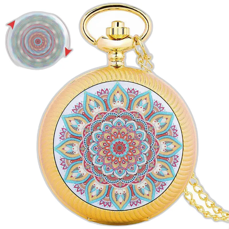 Gouden zakhorloge met mandala-motief, ideaal voor zakgeldbloemen