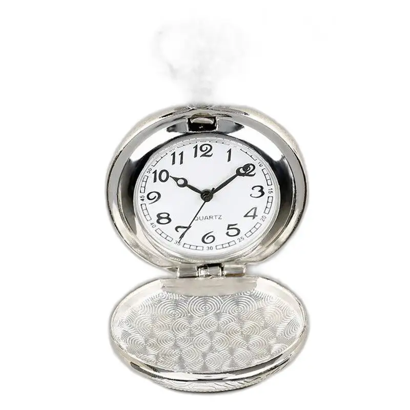Montre à gousset Peace & Love avec longue chaîne et cadran blanc élégant
