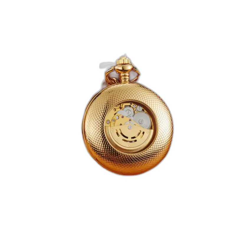 Luxe gouden reliëfzakhorloge met een elegante wijzerplaat met gouden reliëf