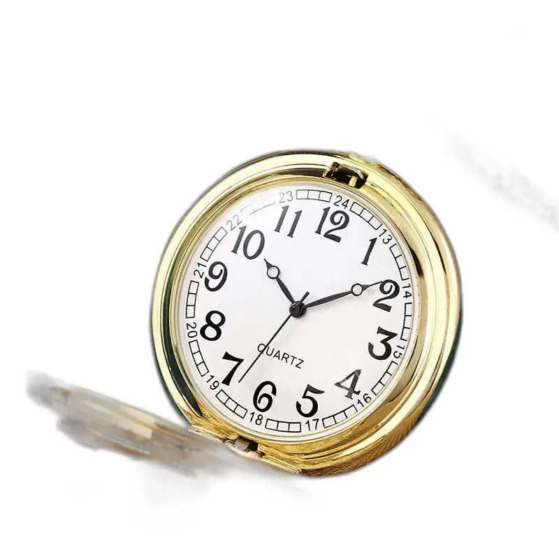 Blue Fish-zakhorloge met witte parel en witte wijzerplaat omgeven door goud
