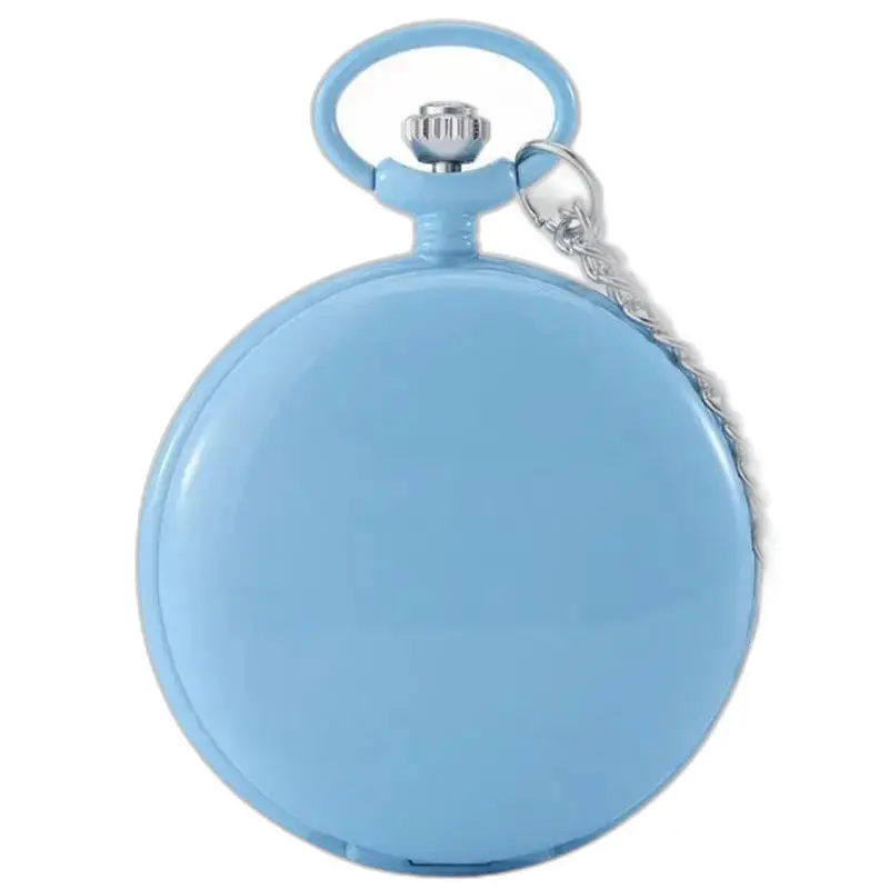 Quartz Chasseur Kleurrijk blauw zakhorloge met elegante ketting
