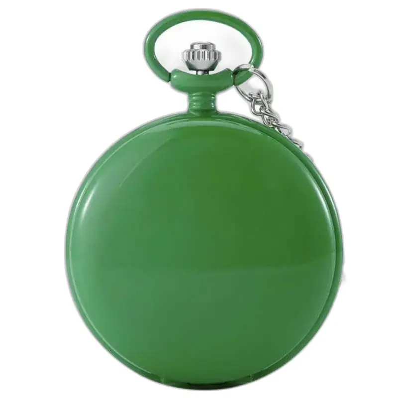 Modern kleurrijk Chasseur Quartz zakhorloge met ketting en groene kleur