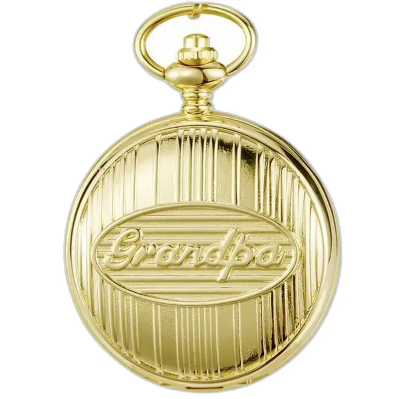 Grootvader chic quartz zakhorloge in goud, elegant en tijdloos
