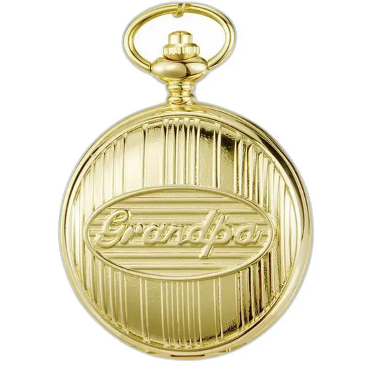 Grootvader chic quartz zakhorloge in goud, elegant en tijdloos