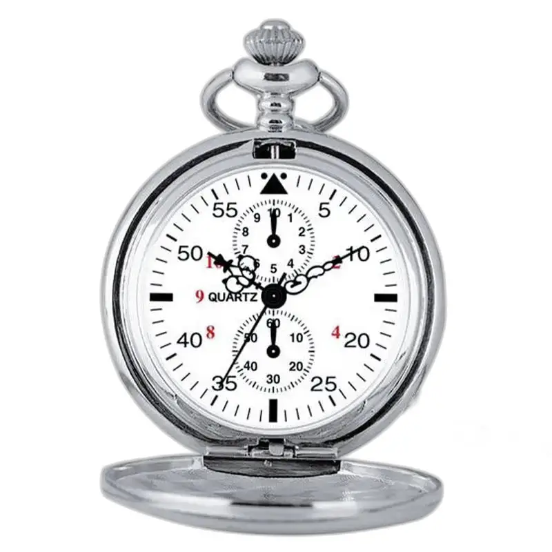 Quartz zakhorloge moderne chique achterkant met zilveren chronograaf