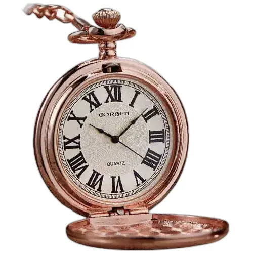 Hunter roségouden quartz zakhorloge met een elegant roségouden design
