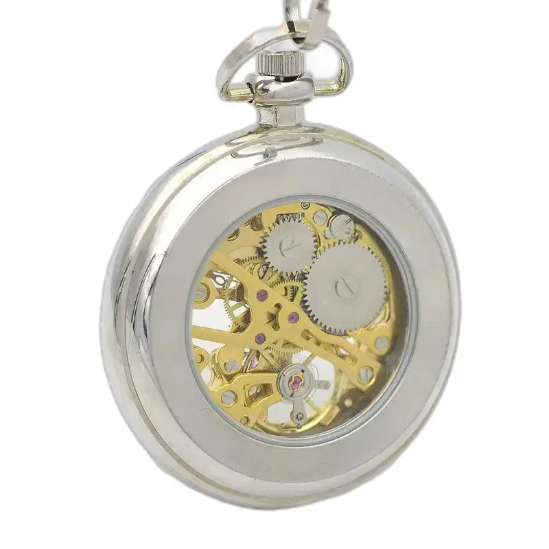 Roman Mechanical Luxe zakhorloge met een elegant zilveren design