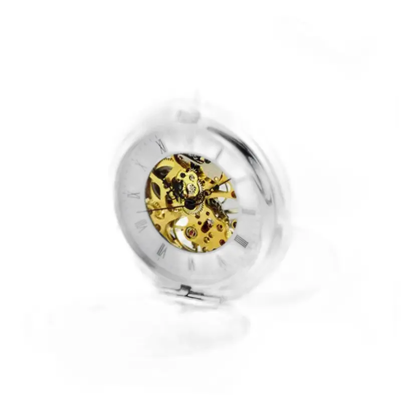 Koninklijk Luxe Zilver Chique Zakhorloge met Elegant Zilver Skeleton