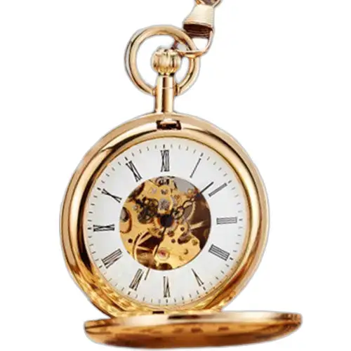 Goudkleurig zakhorloge Elegant koninklijk luxe dubbel jager-zakhorloge