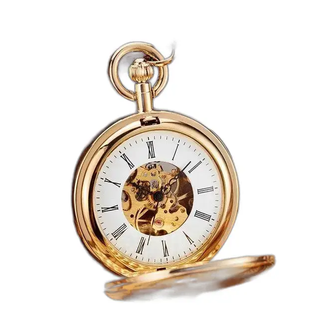 Royal Luxury Double Chasseur zakhorloge met een elegant goudkleurig design