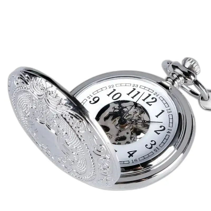 Royal Silver Case Chasseur Chique zakhorloge met een elegant mechanisch ontwerp