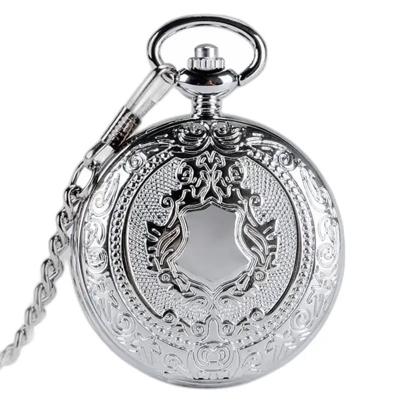 Royal Silver Case Chasseur Chic zakhorloge met sierlijke zilveren ketting