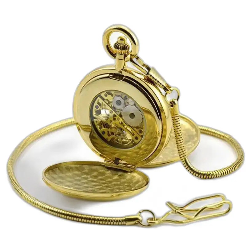 Royale Double Mechanical Luxe zakhorloge met gouden ketting