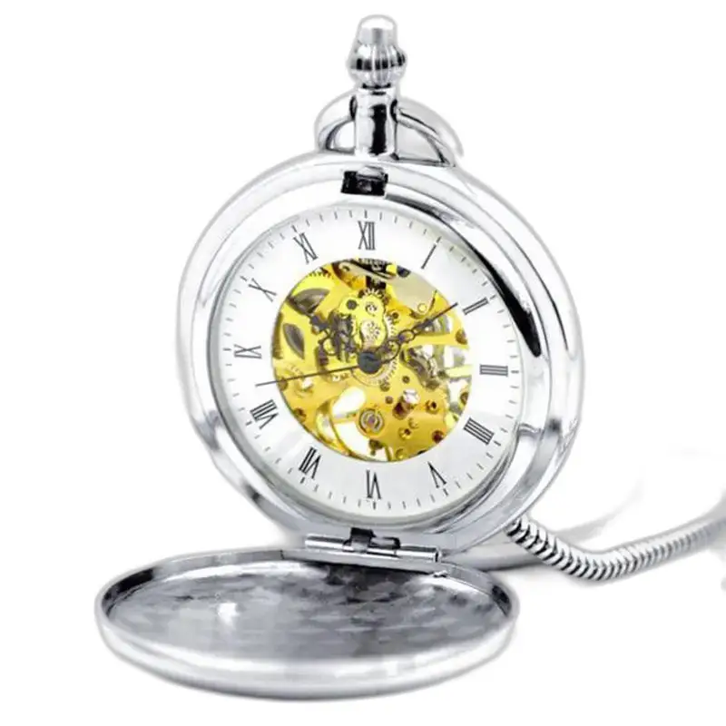 Royale Double Mechanical Luxe zakhorloge in zilver, tijdloze elegantie
