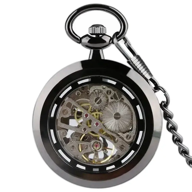 Skeleton Chic Mechanisch zakhorloge met verfijnde gunmetal afwerking
