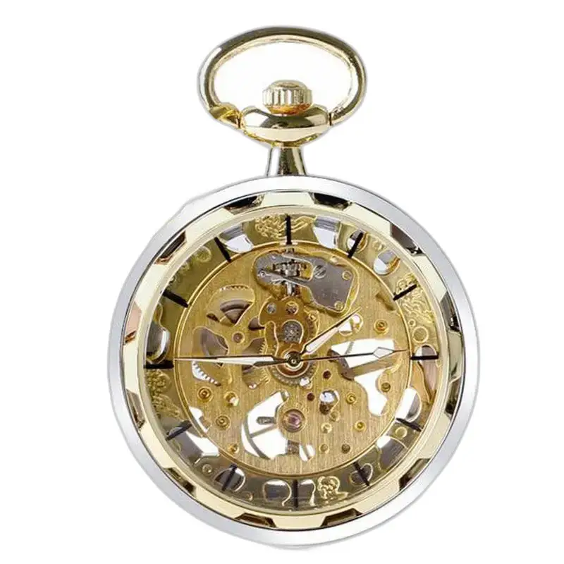 Luxe mechanisch skeletzakhorloge in goud en zilver met een verfijnd ontwerp