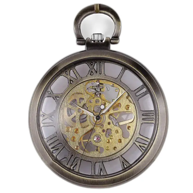 Luxe bronzen mechanisch skeletzakhorloge met verfijnde details
