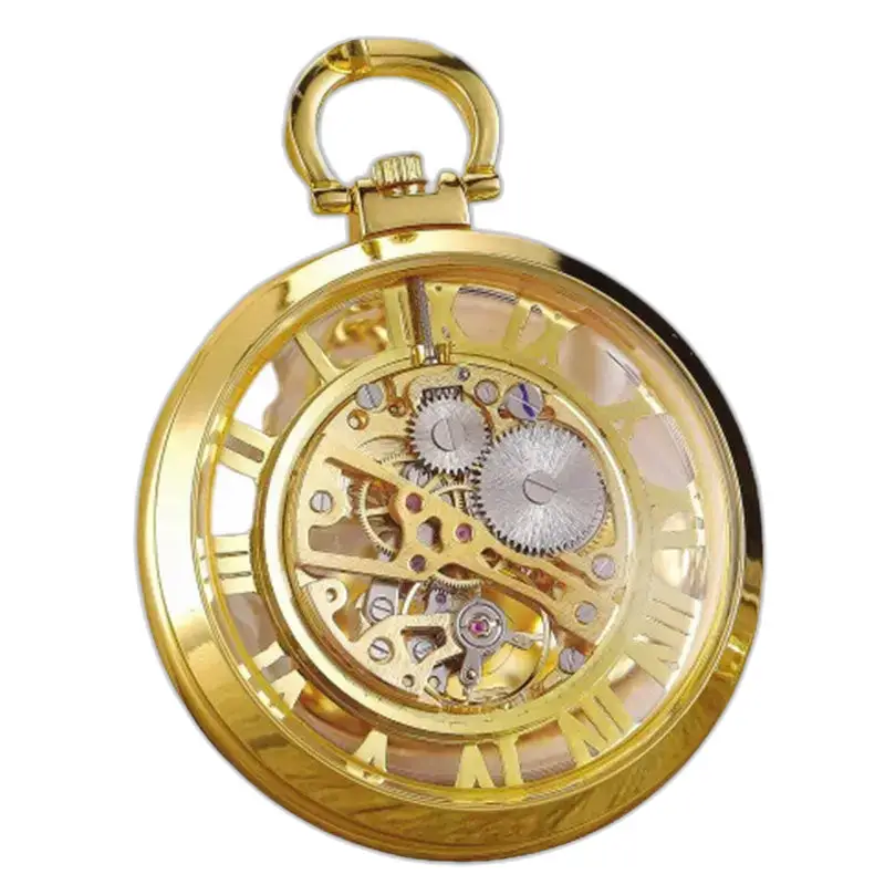 Luxe mechanisch skeletzakhorloge met gouden kast en elegant ontwerp