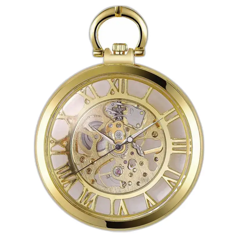 Luxe mechanisch skeletzakhorloge in goudkleur, elegant en verfijnd