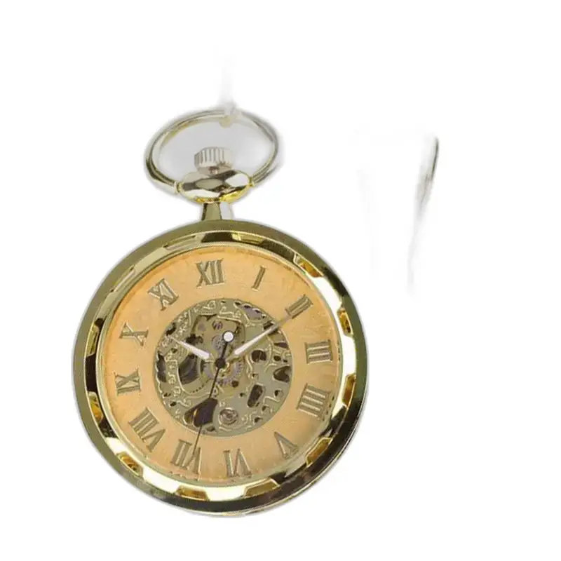 Luxe mechanisch skeletzakhorloge voor heren in goud met zichtbare tandwielen
